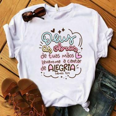 Imagem de Blusa T-shirt Camiseta Feminina Estampada -Gospel- Várias Estampas 08 