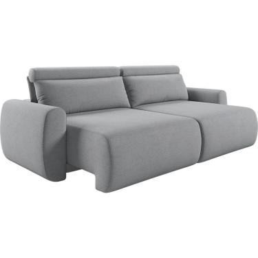 Imagem de Sofá Retrátil E Reclinável Peony 2,20m Linho Cor Cinza Escuro 2373