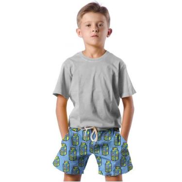 Imagem de Shorts Infantil Bermuda Calção Praia Verão Lemonade Suco Limonada Cart