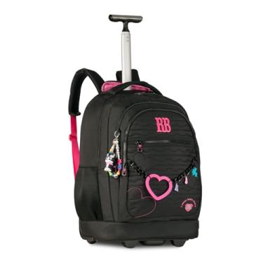 Imagem de Mochila Carrinho RB Grande Rodinha Escolar Feminina Menina (Preto)