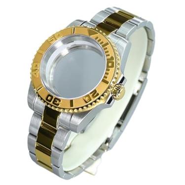 Imagem de FEIYASHI Caixa de relógio de mergulho de aço inoxidável de dois tons de luxo de 40 mm para movimento NH35/NH36 Miyota8215 8205 2824, Tampa inferior de vidro 2, For ETA2824 PT5000 Movement, Caixa de