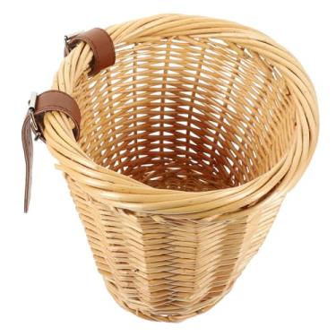 Imagem de Oval Rattan Basket Wicker Food Basket for Bikes Boys and Girls Tool Installation Sturdy Willow Construction