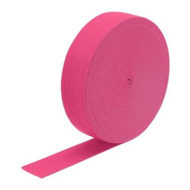Imagem de Generic Bandas elásticas para costura 2,5 cm 10 jardas carretel elástico de malha vermelha rosa alta elasticidade para perucas, cintura e calças