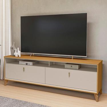 Imagem de Rack Bancada Dubai Para Até 75 Polegadas Tauari/off White Fosco