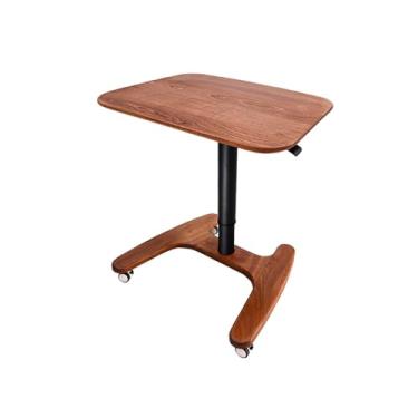 Imagem de Carrinhos de mesa com rodas para laptop, mesa de pé ajustável, mesa lateral ajustável, suporte para computador e mesa com rodas bloqueáveis para trabalho em casa