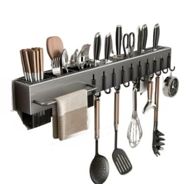 Imagem de Suporte Para Armazenamento De Facas Ganchos Talheres Utensílios De Cozinha(10 Ganchos 3 Porta Palito)