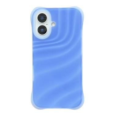 Imagem de HTVJFX Capa de silicone líquido com quatro cantos, airbag, antiqueda, à prova de choque, para iPhone 16 Pro (Azul)