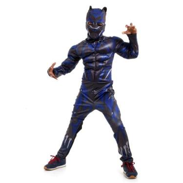 Imagem de Fantasia Pantera Negra Infantil Premium Original com Máscara e Peitora