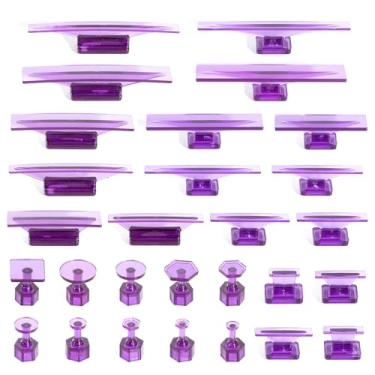 Imagem de UMONIE Kit de remoção de amassado de carro com 28 peças, abas de remoção de amassados sem pintura, abas de cola PDR duráveis para consertos de máquina de lavar roupa de carro granizo e geladeira