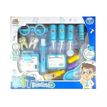 Imagem de Kit Dentista Infantil Educativo 14 Peças | Brinquedo Faz de Conta com Acessórios Completos | Estimula Higiene Bucal e Coordenação Motora | Kit Médico de Brincar para Meninos e Meninas +3 Anos