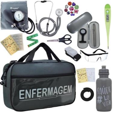 Imagem de Kit Bolsa Cores Aparelho Pressao Esfigmomanometro Enfermagem Incoterm,