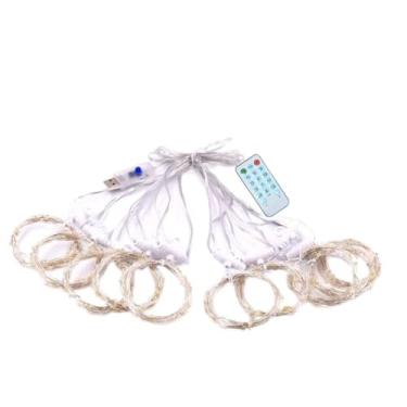 Imagem de Luz de Corda Cortina Estrelada com Controle Som USB e Remoto para Decoração Festa em Casa