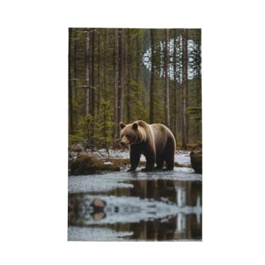 Imagem de XLLingL Toalhas de cozinha de waffle com estampa de urso branco, urso marrom, panos de prato de microfibra, para decoração e limpeza de cozinha - 1 peça