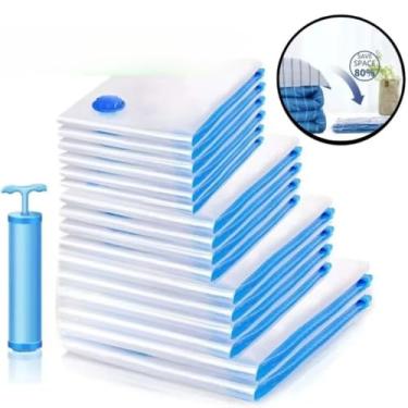 Imagem de Sacos a Vácuo Grandes - Organizador para Edredom, Cobertores, Roupa de Cama e Mala, Ideal para Armazenamento e Viagens (5 Uni 50x60,Sem Bomba)