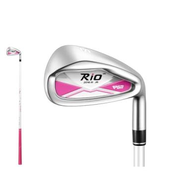 Imagem de Taco de golfe infantil de ferro de ferro para meninas grau #7#S Sand Wedges Iron Club Rod Boy's Beginner Teenage Practice Rod (rosa, #S, idade 6-8)