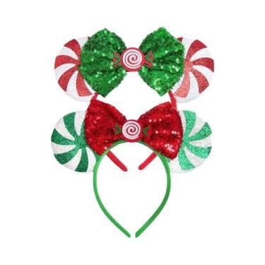 Imagem de Tiara De Natal Mickey Mouse Com Orelhas De Flor De Neve, Acessórios De