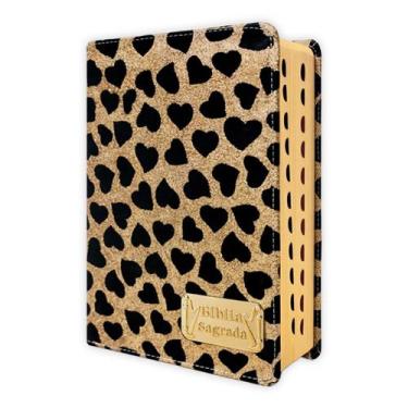 Imagem de Bíblia Sagrada Letra Hiper Gigante - Gold Glitter Coração Dourado - C/