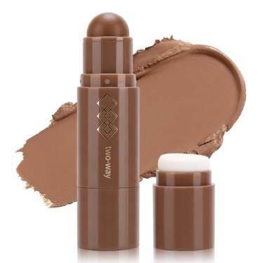 Imagem de Erinde Bastão de contorno marrom quente, bastão bronzeador creme para escultura natural, maquiagem suave e suave para modelar o rosto, bastão de contorno de longa duração, vegano e livre de crueldade