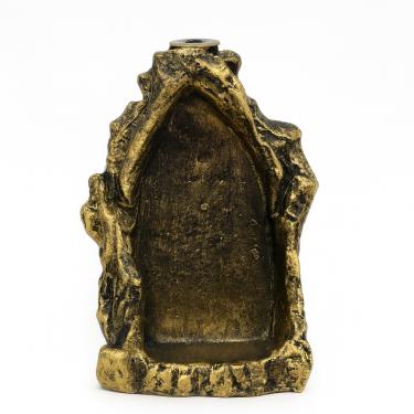 Imagem de Incensário Cascata Gruta Dourado 14 cm em Resina