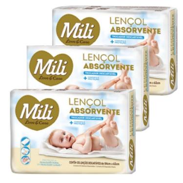 Imagem de Trocador Descartável Mili Love & Care 3 Pacotes C/ 5 Unidades