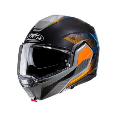 Imagem de Capacete Hjc I100 180 Beston Cinza Laranja E Azul 56