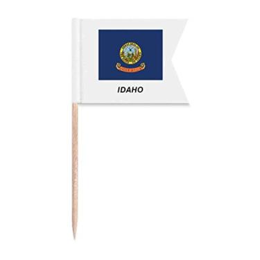 Imagem de Contour Flag State Idaho Art Deco Presente Fashion Palito Bandeiras Marcação para Bolo Festa Comida Prato de Queijo