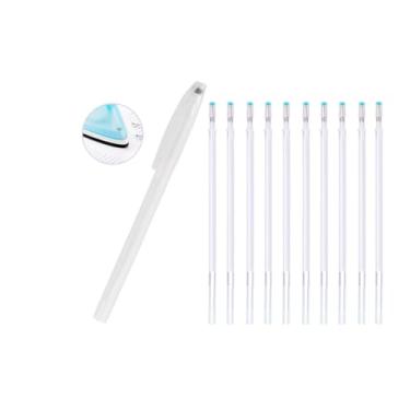 Imagem de Caneta apagável, apaga com ferro de passar ou borracha, caneta mágica, fantasminha 1 caneta + 5 refis (Branco)