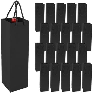 Imagem de DQZSY Bolsa de presente de vinho, sacola de papel Kraft a granel com alças para festas, compras, Natal, mercadoria de varejo