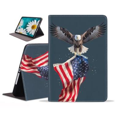 Imagem de stmedazm Capa para tablet Samsung Galaxy Tab S6 Lite 10,4 polegadas 2022/2020 [SM-P610/P613/P615/P619], capa fina de couro PU, suporte ajustável com despertar/hibernar automático - bandeira americana