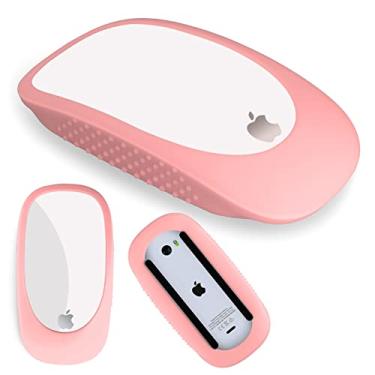 Imagem de AKSHFETH Protetor de silicone para Apple Magic Mouse, capa para mouse iMac – Capa protetora antiqueda (rosa)