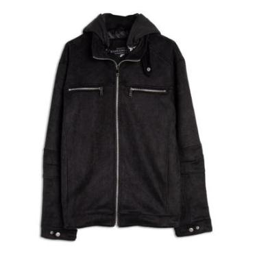 Imagem de Jaqueta Ellus Suede Rider Hood Masculino Preto-Masculino