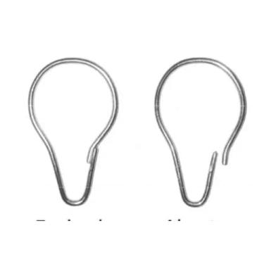 Imagem de Gancho Tipo Pêra Para Cortina Zincado 7 cm 35mm - 100 Unidades