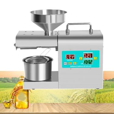 Imagem de KKSOUFX Moedor De óLeo De Sementes De Nozes Comerciais,Prensa De óLeo De Controle De Temperatura Inteligente De 820 W, Extrator De óLeo De Nozes Frio/Quente, 50 A 220 °C