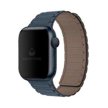 Imagem de Pulseira Elos Silicone Compatível Com Apple Watch - Baú do Viking, Azu