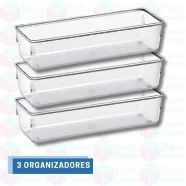 Imagem de Organizadores Empilhavel Gavetas Armário Transparente 3 Uni - PRATICAS