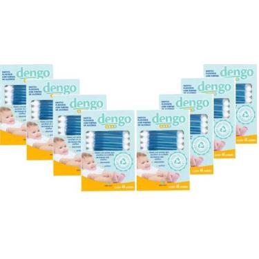 Imagem de Kit 8 Cxs Hastes Cotonete Bebe Recem Nascido Dengo Baby C/48