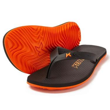 Imagem de Chinelo Kenner New Summer Masculino - Preto e Laranja, 43