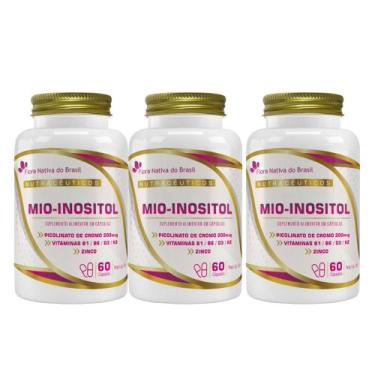 Imagem de 4 Mio Inositol + Cromo + Zinco e Vitaminas B1 B6 D3 K2 60 Cápsulas - F