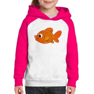 Imagem de Moletom Infantil Peixinho Brinquedo - Foca na Moda, Branco, Rosa, 12