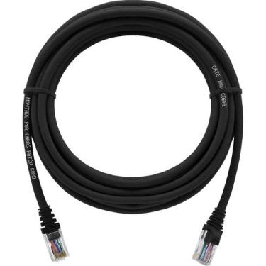 Imagem de Cabo De Rede 6 Metros Patch Cord Cat6 UTP 100% cobre nú Preto - CABOS 