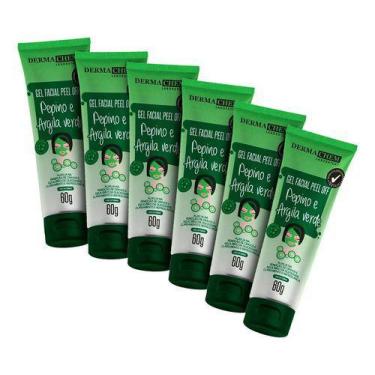 Imagem de Kit C/6  Gel PEEL OFF Facial Argila Verde E Pepino Dermachem 60g