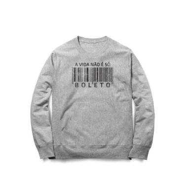 Imagem de Moletom Não É Só Boleto Studio Geek, M, Mescla cinza