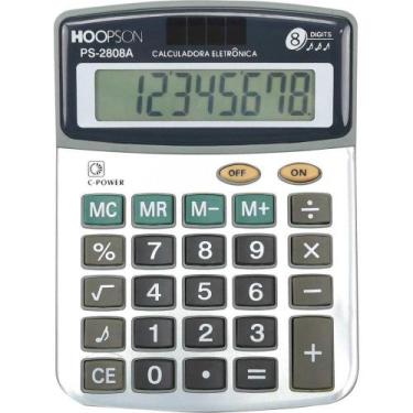 Imagem de Calculadora de Bolso 8DIGITOS BATERIA/SOLAR Prata - Hoopson