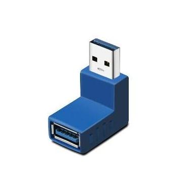 Imagem de Adaptador USB 3.1 A Fêmea para A Macho 3.1 90 Graus, Azul, 5+