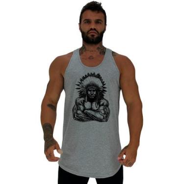 Imagem de Regata Longline Estampada Masculina MXD Conceito Índio Maromba, Cinza,