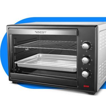 Imagem de Forno Elétrico Best 60 Litros Plus Com Espeto Giratório Preto/Branco 1