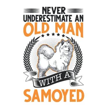 Imagem de Samojeden Notizbuch: Samojede Alter Mann Schlittenhund Samojeden / 6x9 Zoll / 120 karierte Seiten Seiten