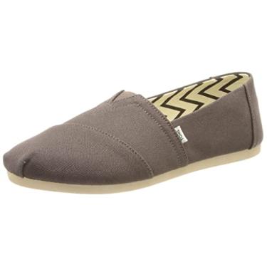 Imagem de TOMS Sapatilha infantil Alpargata sem cadarço casual - azul, Algodão reciclado cinza cinza, 34