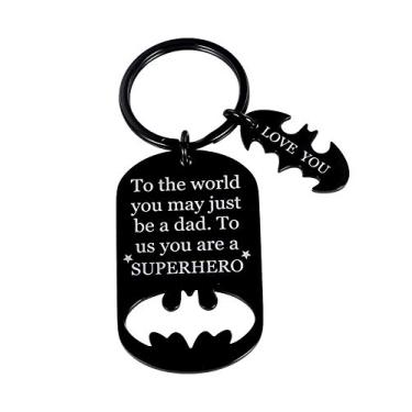 Imagem de Presente de Dia dos Pais, Chaveiro de aniversário para papai, padrasto, pai para ser marido de filha, filho, esposa, crianças, I Love You chaveiro Pai da Noiva, Stepai da noiva, aniversário de casamento, homem, ele preto