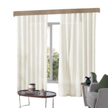 Imagem de Cortina Gaze De Linho 4m X 2,60m Voil Flame Trilho Toque Suave - Armaz
